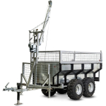 Remolque basculante 1000 kg con grúa y caja galvanizada